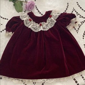 Miss Quality Burgundy Velvet Dress